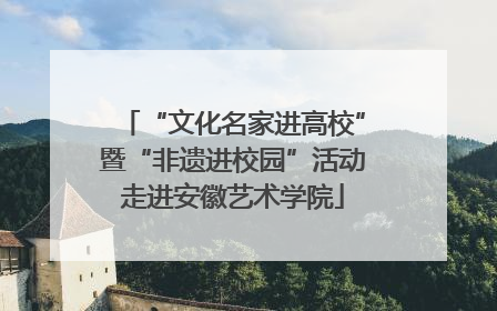 “文化名家进高校”暨“非遗进校园”活动走进安徽艺术学院